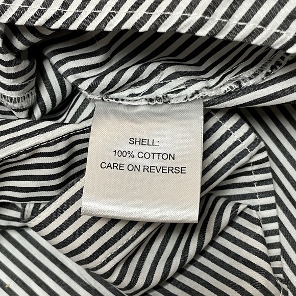 CALVIN KLEIN Bell Embroidered Sleeves Blouse Top Black‎ White Small 100% Cotton - Picture 7 of 10